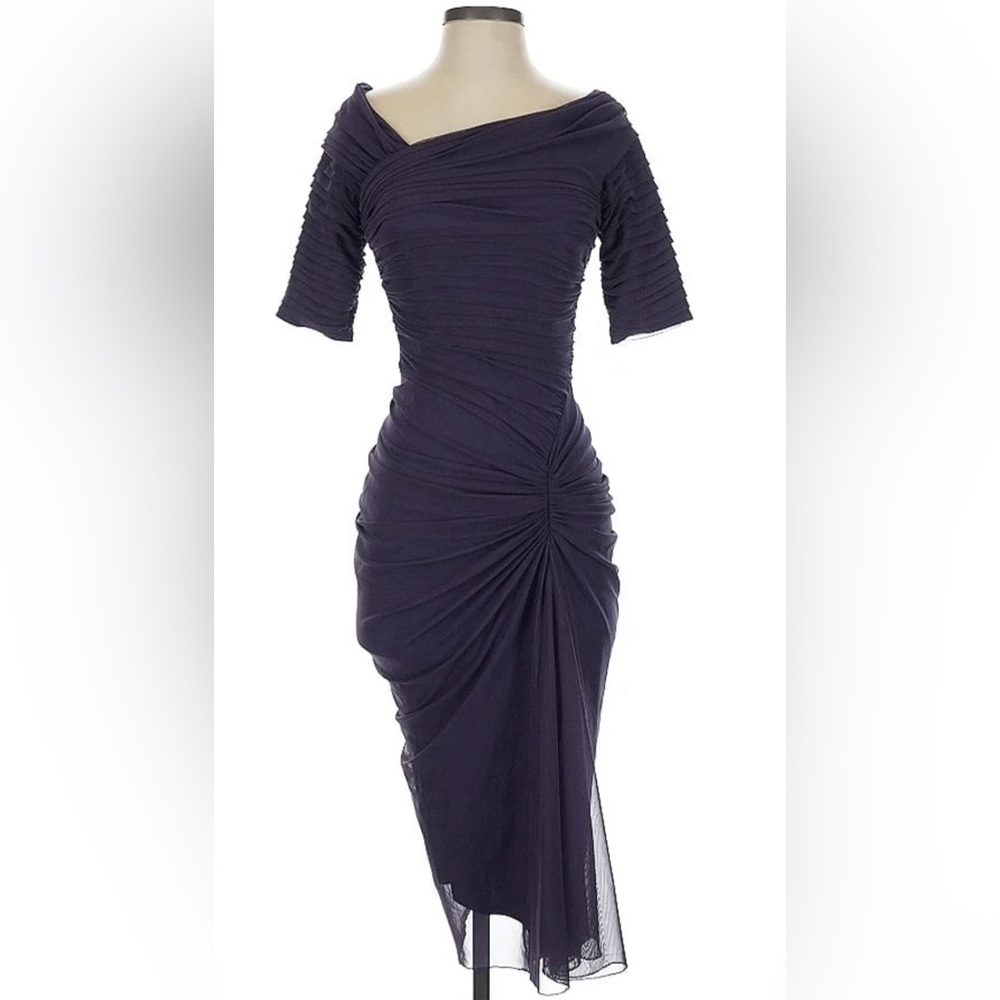 XS Tadashi cocktail dress in deep plum